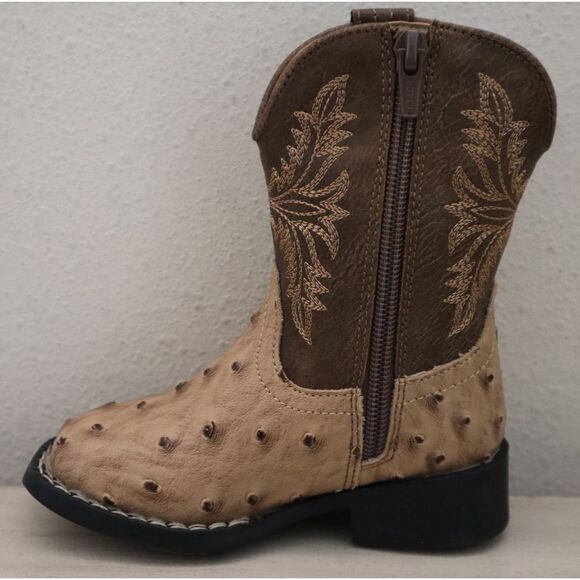 Roper 09-017-1224-3500 Toddler Kids Sz 6M Tan PU Leather Jed Cowboy Boots - Picture 5 of 16